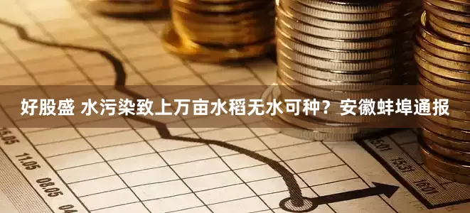 好股盛 水污染致上万亩水稻无水可种？安徽蚌埠通报
